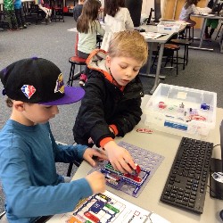  Students used Snap Circuits allow the kids to learn about basics of electricity.  They built lights, flying saucers, and even musical doorbells.